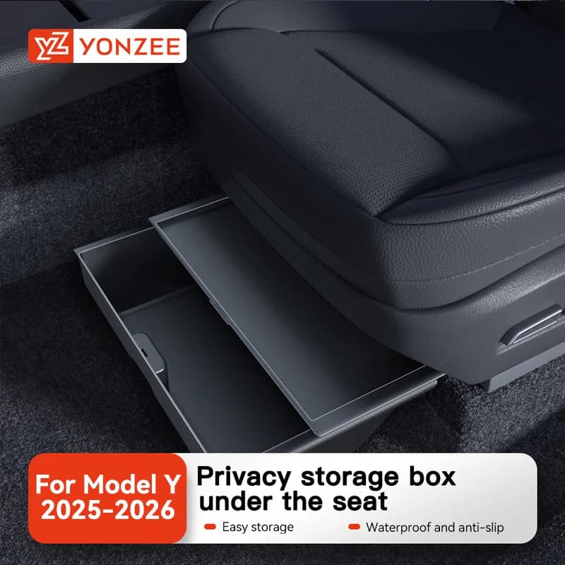 YZ Per Tesla Model Y 2026 Juniper: Contenitore portaoggetti sotto il sedile, organizer per sedile auto, cassetto sotto sedile, accessorio per veicolo