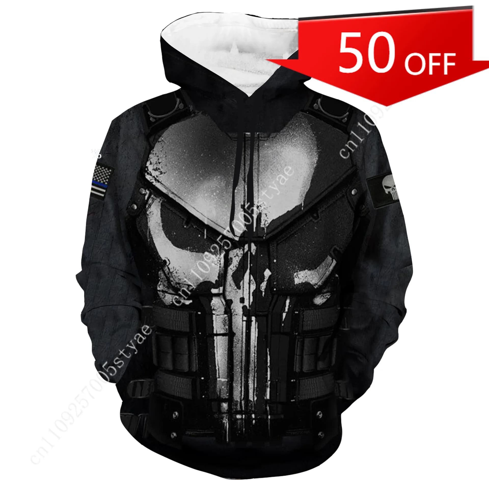 Marvel Punisher 3D Digital Print Casual Sweatshirt – Cosplay anime style sweatshirt