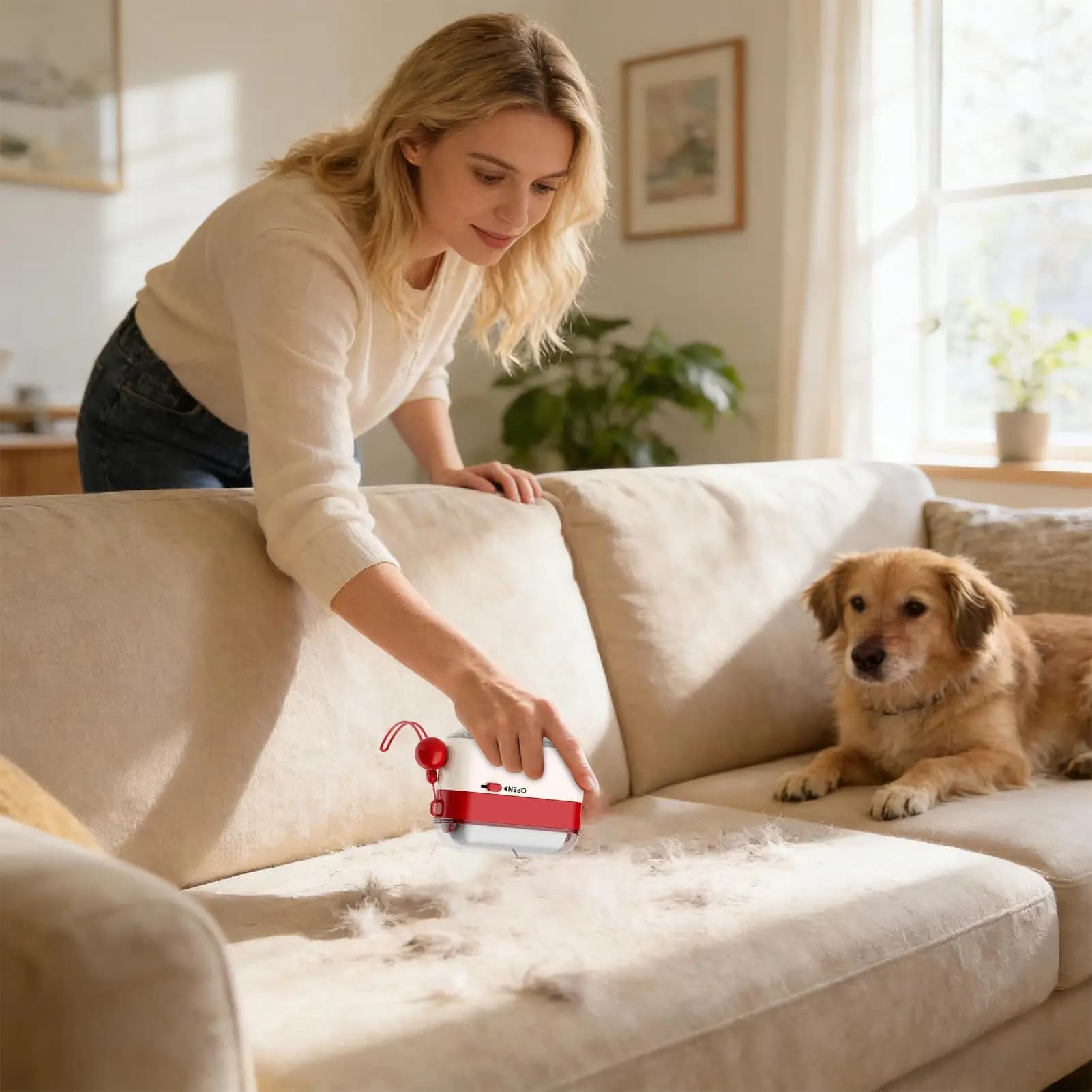 Rullo lanugine appiccicoso per vestiti Strumento riutilizzabile extra appiccicoso Detergente per peli di animali domestici per vestiti Mobili Tappeto Divano Seggiolini auto Casa