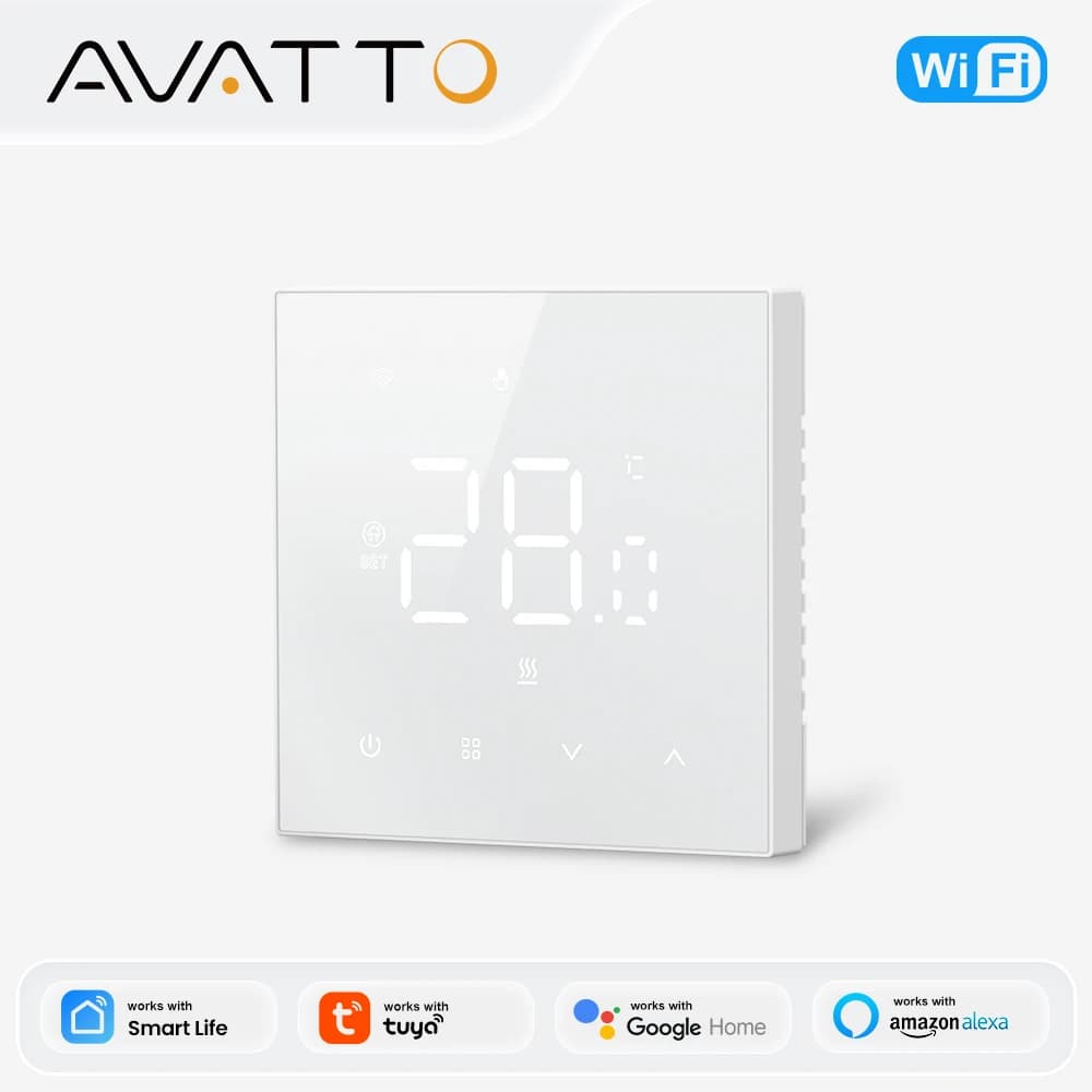 AVATTO Tuya HD LED WiFi Thermostat Controller for Electric Floor Heating, Water/Gas Boiler for Alexa Alice Google Home