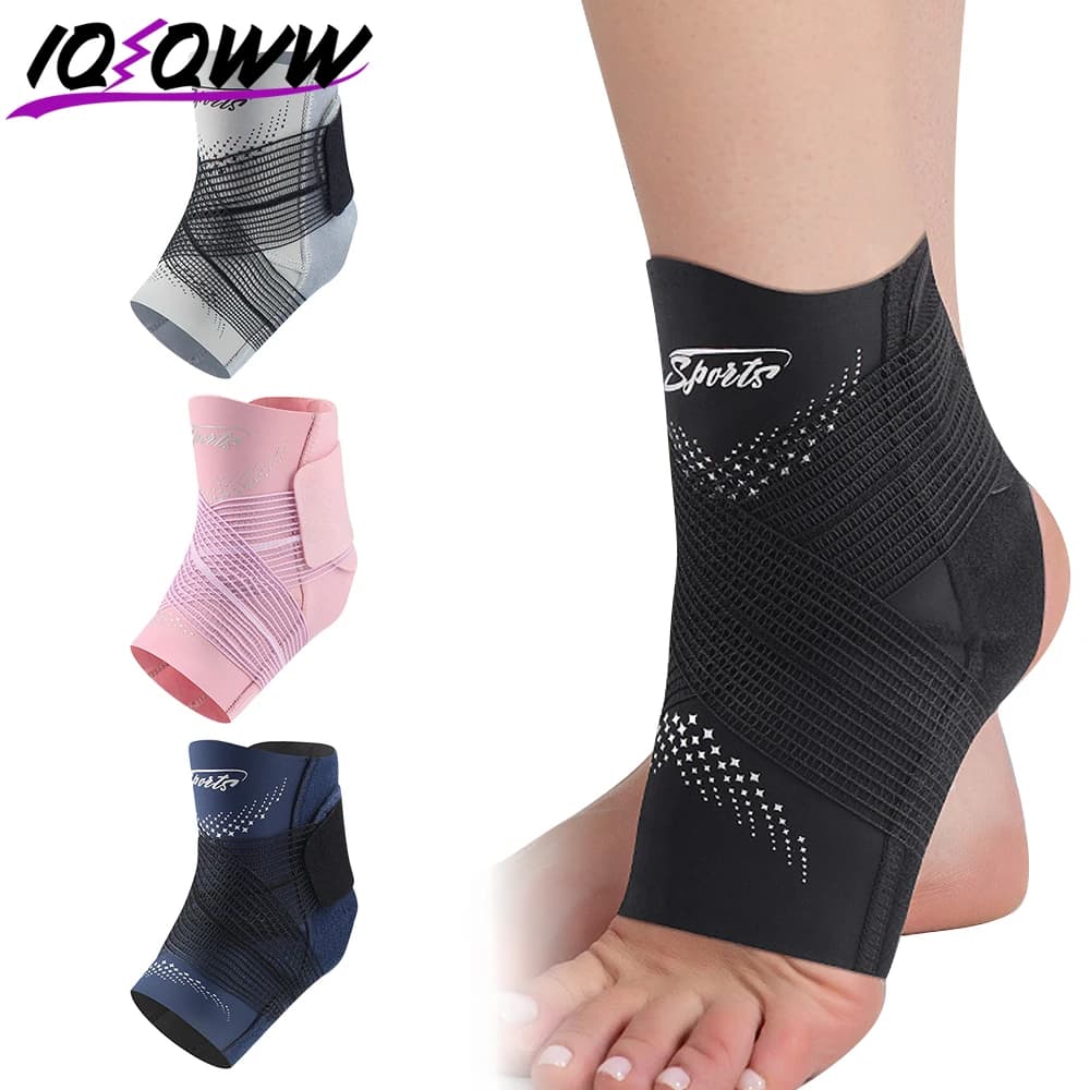 1 Pezzo Fascia Compressiva Regolabile per Caviglia, Supporto Unisex per Caviglia Lesionata, Stabilizzatore Sportivo per Corsa e Pallavolo