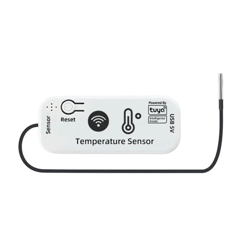 Sensore di Temperatura WIFI ABDE-TUYA 2.4G, Monitoraggio Remoto Smart Home tramite App, Design Impermeabile Tuya, 2M
