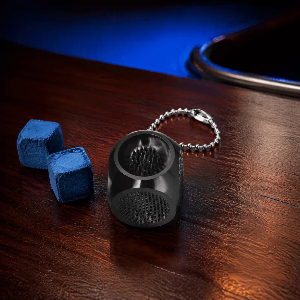 3 in 1 Multifunctional Billiard Pool Cue Tip Tool Dice Shaped Lightweight Cue Tip Scuffer Shaper Aluminum Alloy Hanging Chain