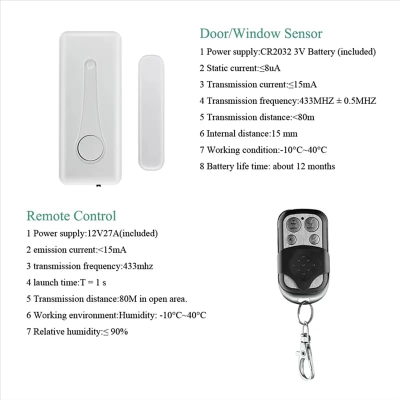 Kit sistema di allarme di sicurezza domestica intelligente Tuya Sensore per porte e finestre con allarme antifurto wireless WiFi
