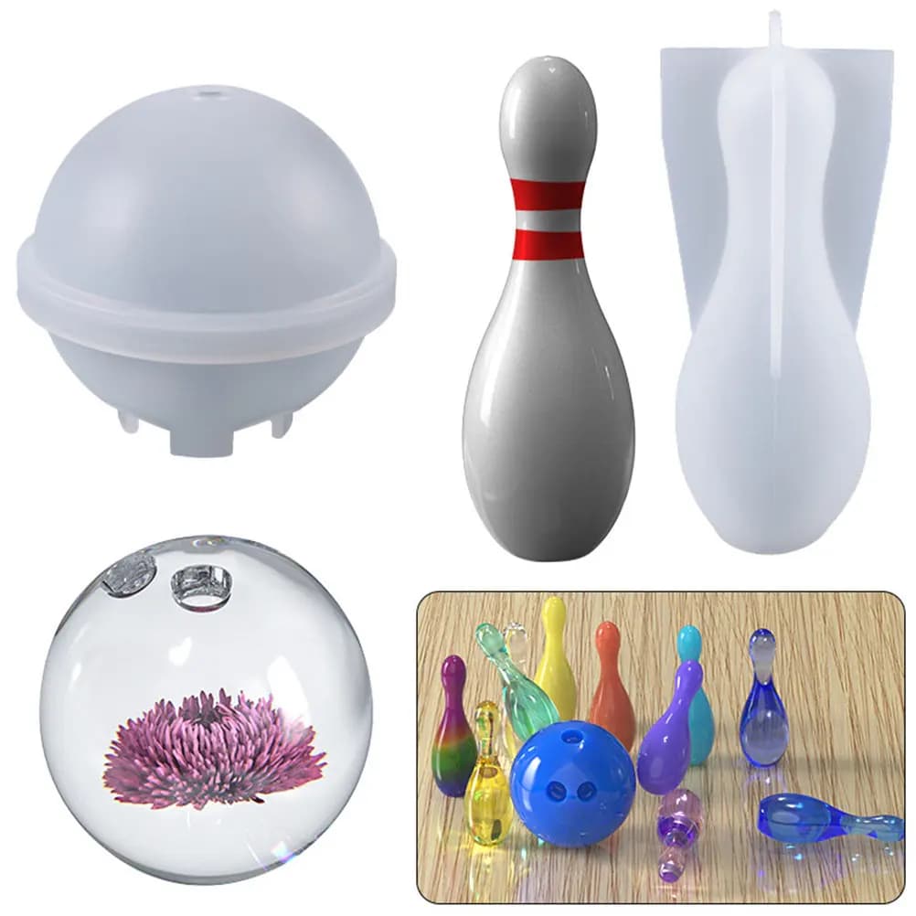1Set Bowling Mold Silicone DIY Crystal Epoxy Resin Casting Mold for Craft Home Decor Supplies Crystal Epoxy Mould