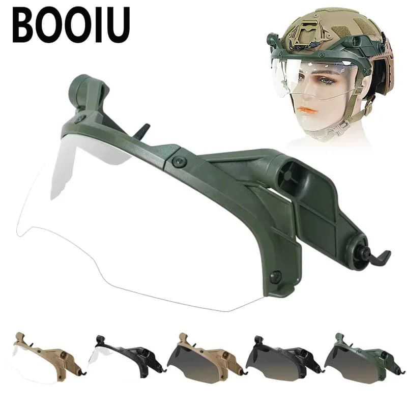 Casco Tattico BOOIU con Occhiali OP, Occhiali per Pistola ad Aria Compressa, Ciclismo, Escursionismo, Paintball, Tiro, Caccia, Equipaggiamento Protettivo