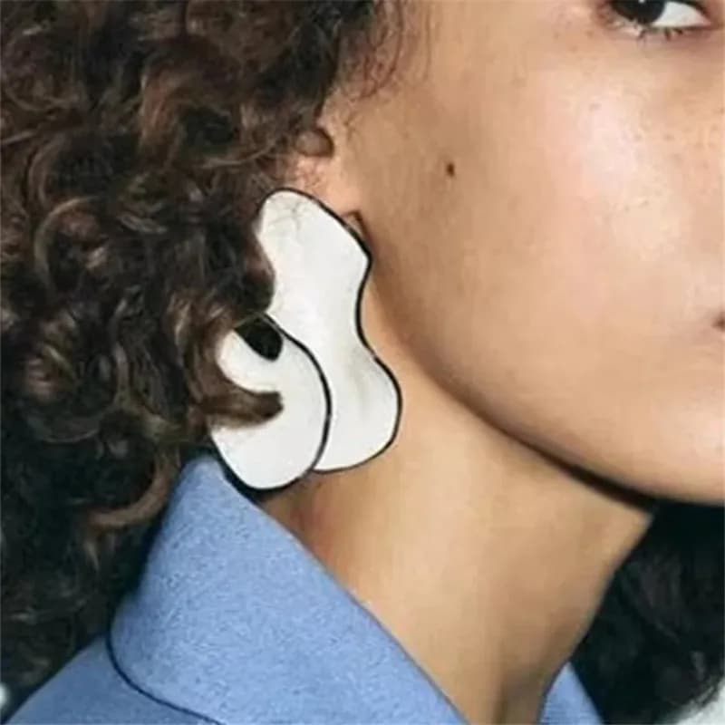 Vintage Irregular Acrylic Flowers Geometric Conch Stud Earrings Women's European American Style Party Wedding Travel Jewelry