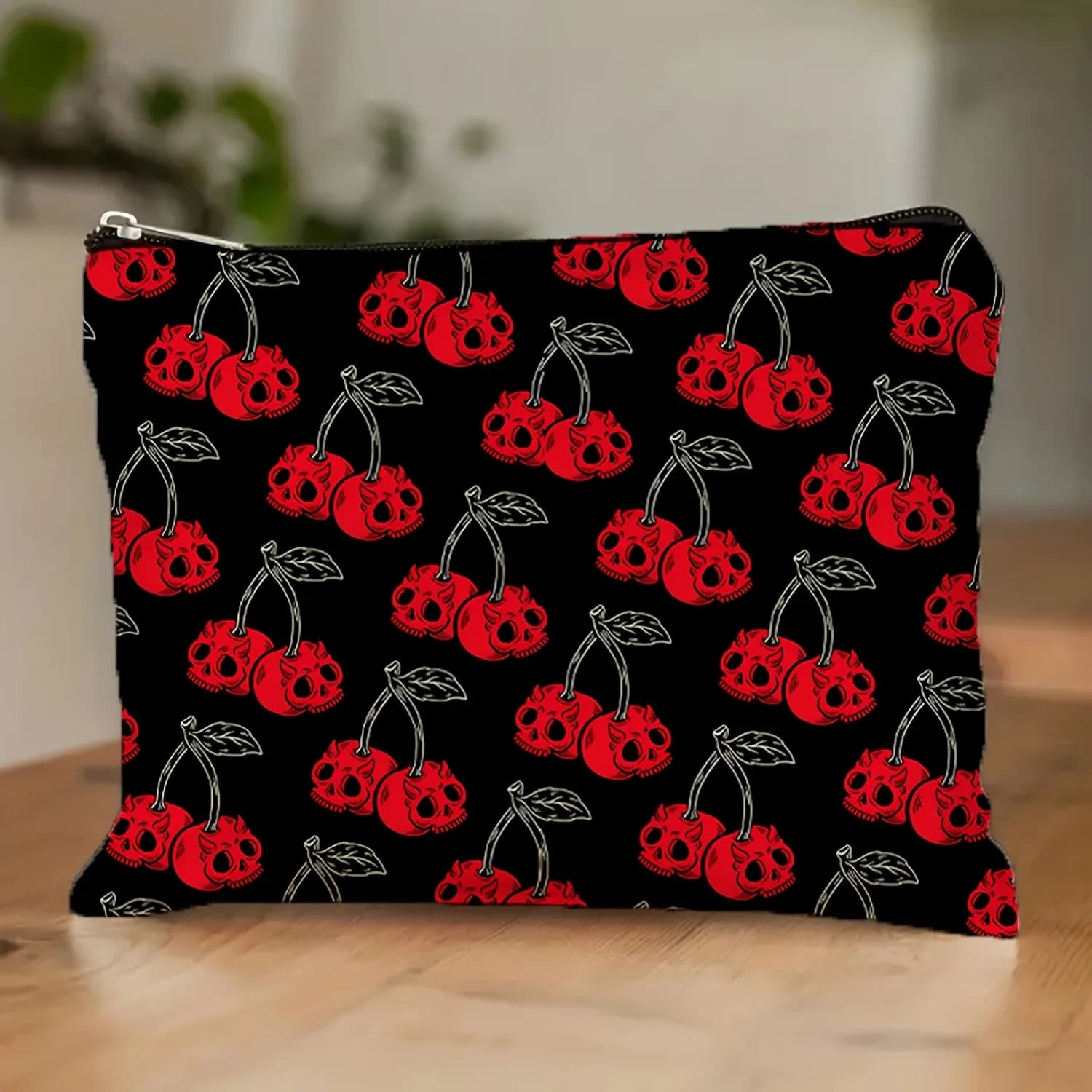 Borsa per il trucco stampata AHalloween: simpatica custodia multifunzionale con cerniera, borsa per riporre gioielli, piccola borsa portaoggetti con cerniera da viaggio perfetta