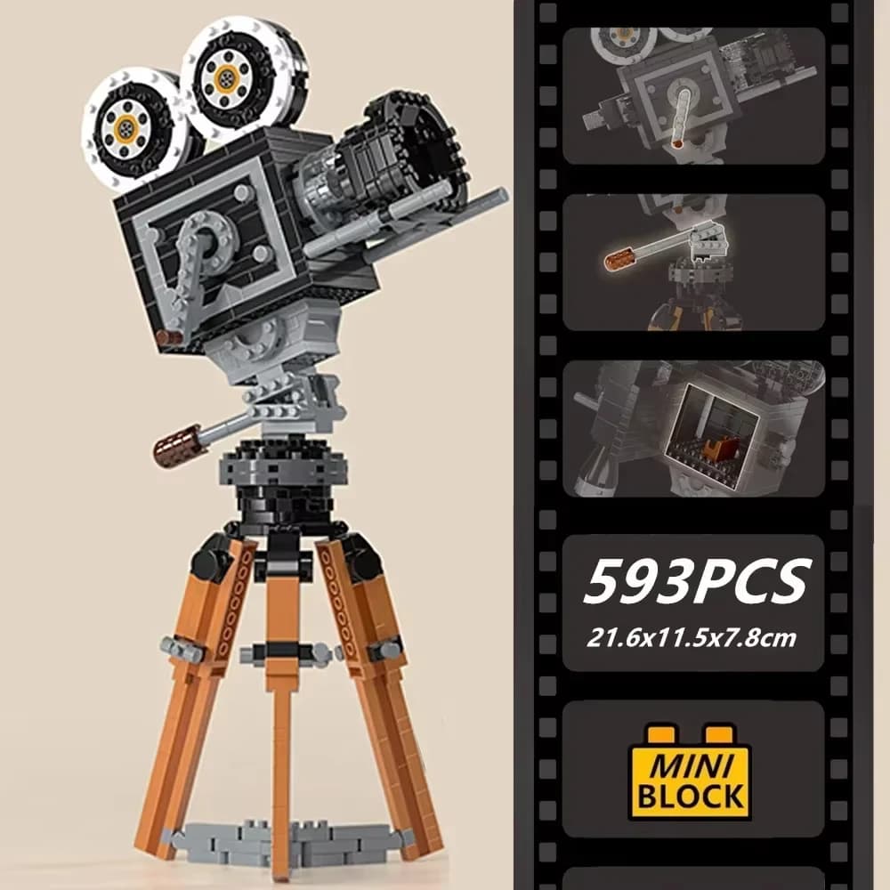 Assemble the Creative Anniversary Collector's Edition Classic Retro VCR Building Blocks Camera Model For Film Building Blocks Toys