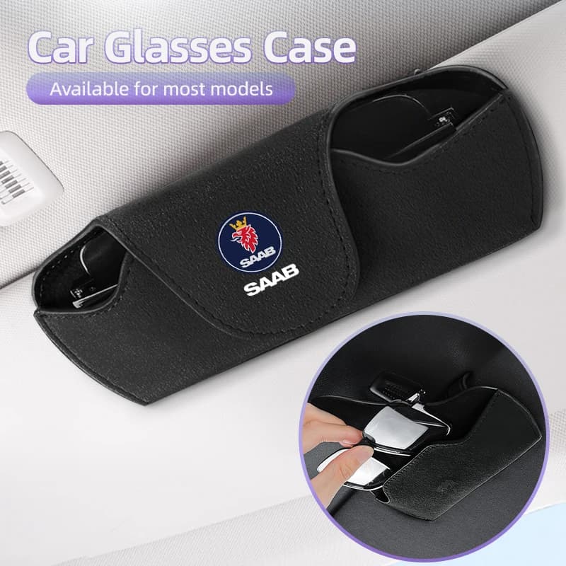 Car Sun Visor Glasses Case Box Universal Sunglasses Storage Holder Auto Accessories For SAAB 9-4X 9-7X 9-3 9-5 9-2X 9-X 9000 900