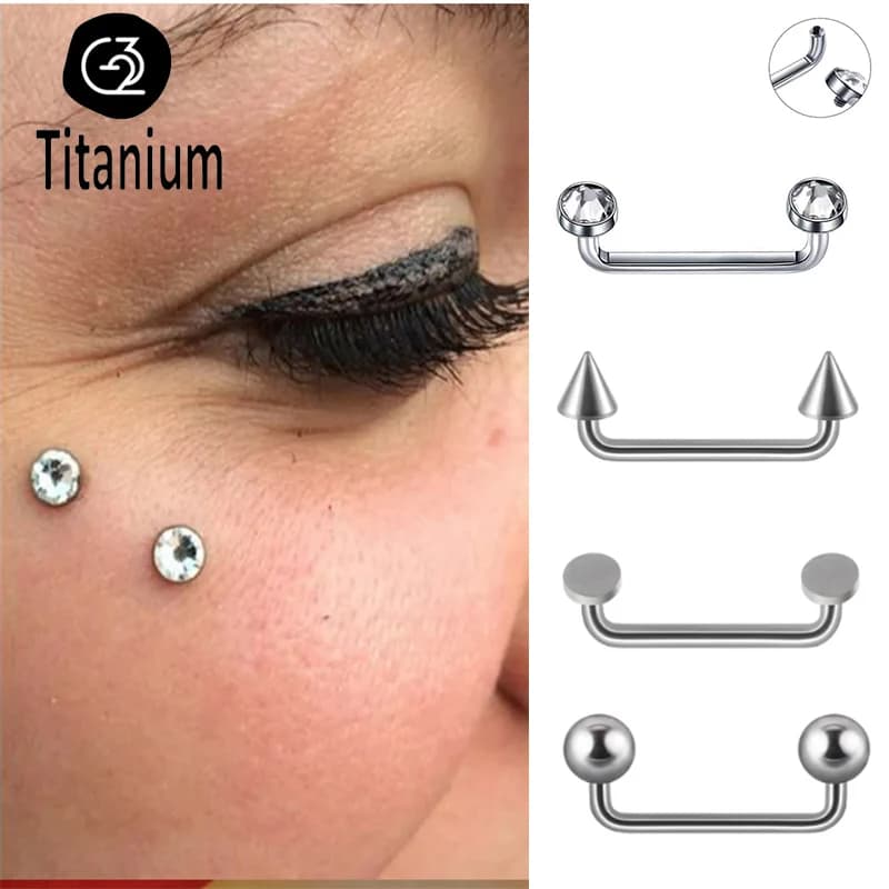 ASTM F136 Titanio Superficie Piercing Doppia Sfera Fiocco Dermico Anchor14G Cono Filettato Interno Micro Dermico Ancore Bar Gioielli