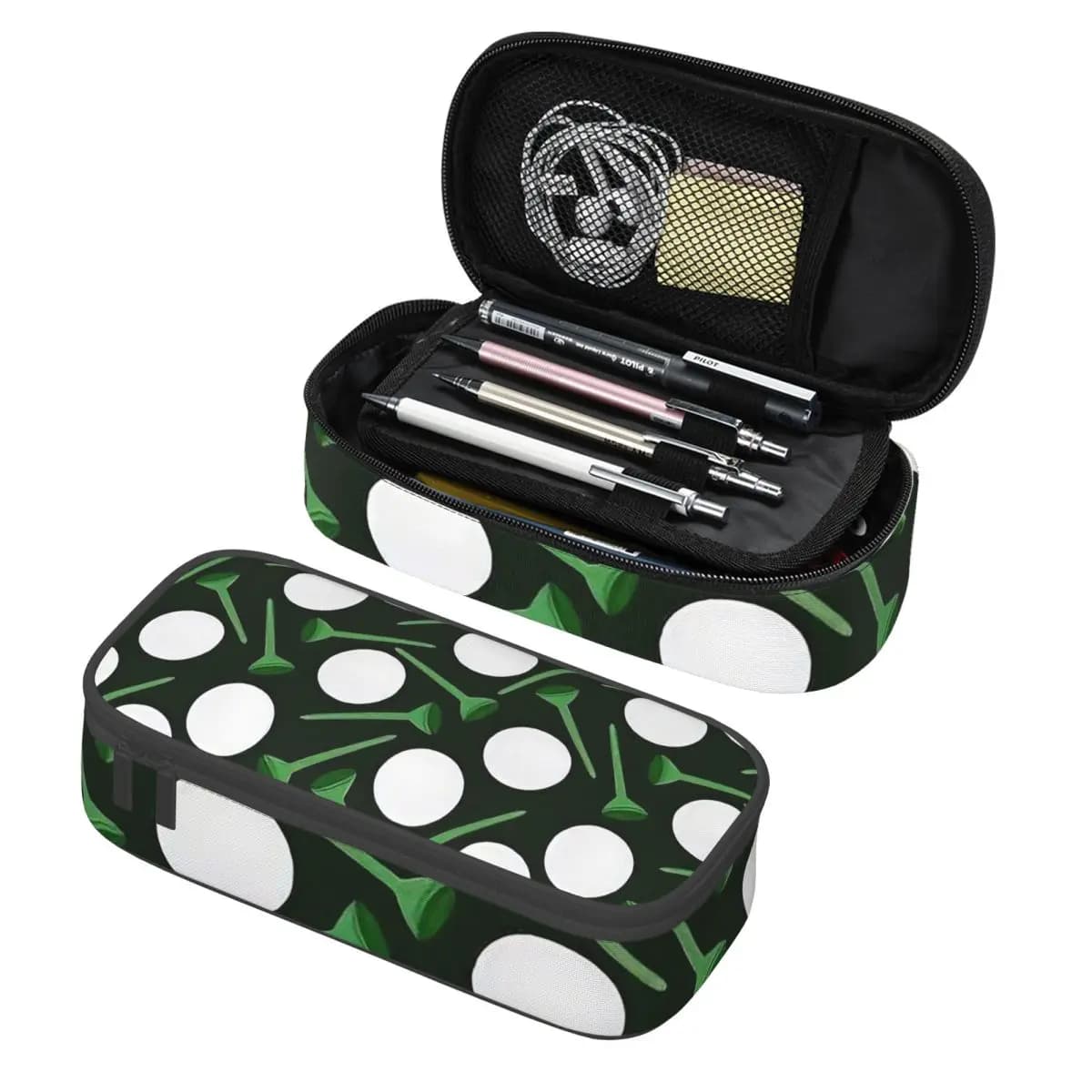 Astuccio portapenne con motivo a pallina da golf, portaoggetti per articoli di cancelleria, scatola portapenne di grande capacità, borsa per matite per bambini
