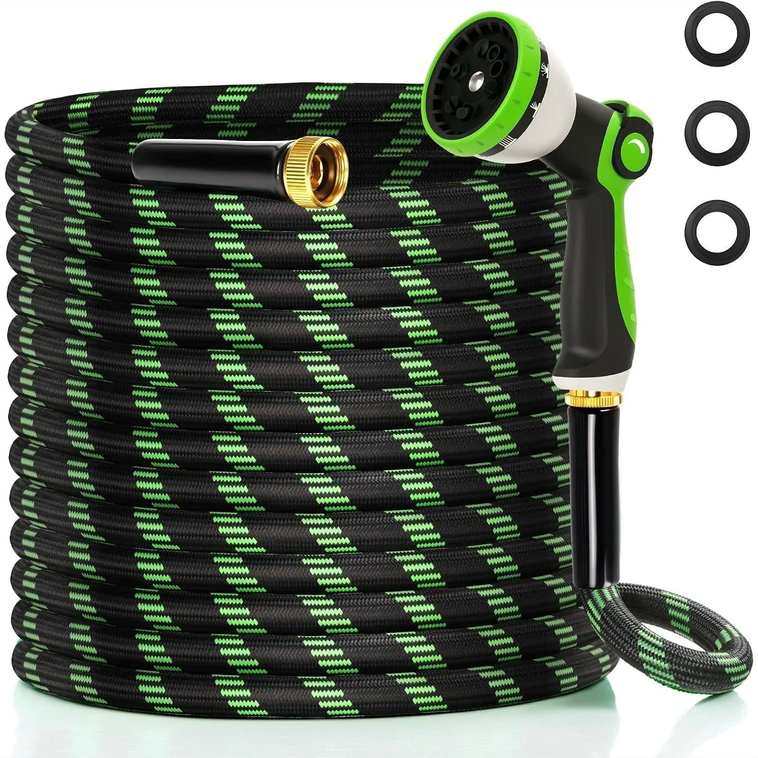 Garden Hose 50 ft - Lightweight Non-Expandable Water Hose for Yard, Lawn, Car Wash - Heavy Duty Kink-Free with 3/4 Inch Fitting