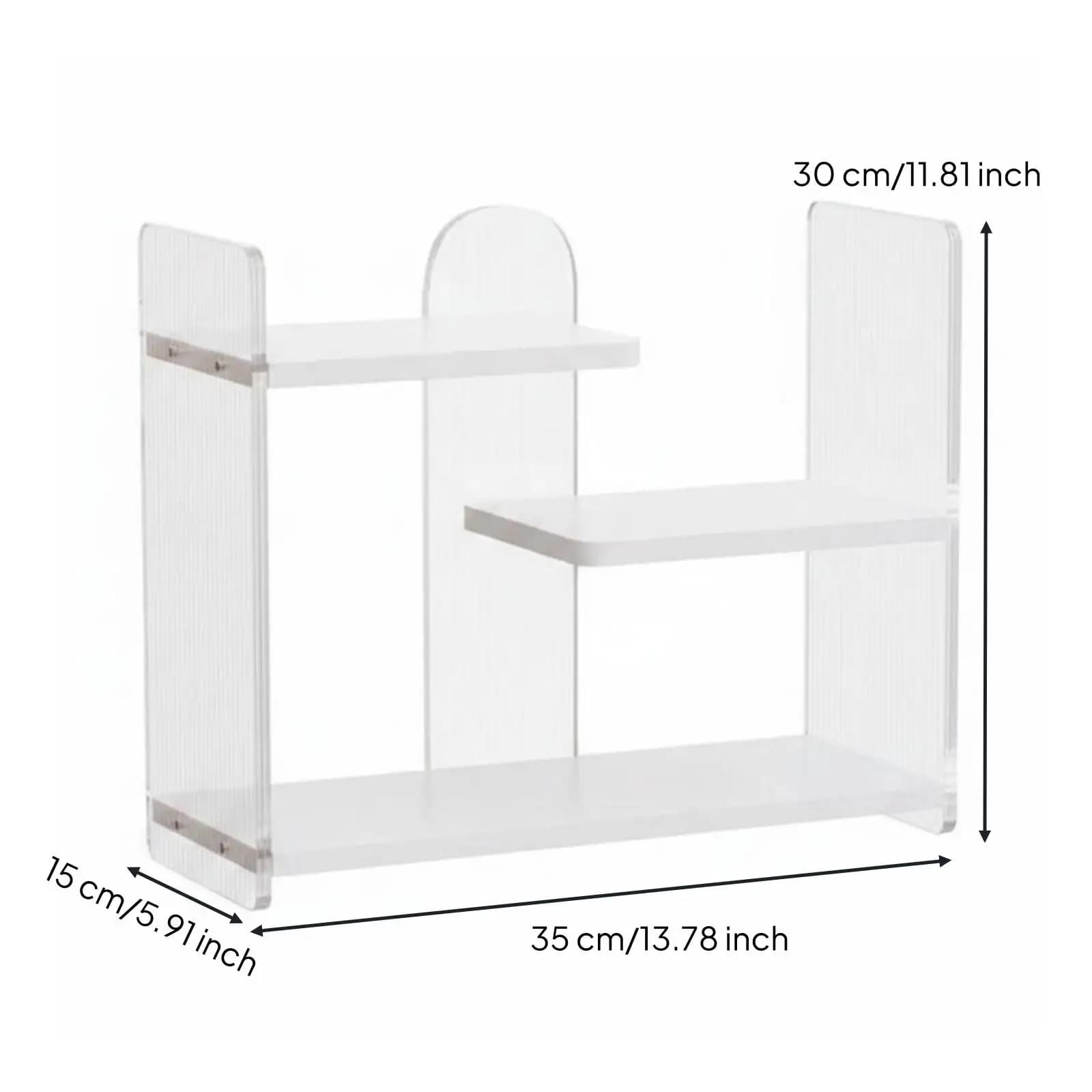 Acrylic Desk Shelf Space Saving Desktop Storage Rack Easy Access Multi Tier Desk Organizer for Women