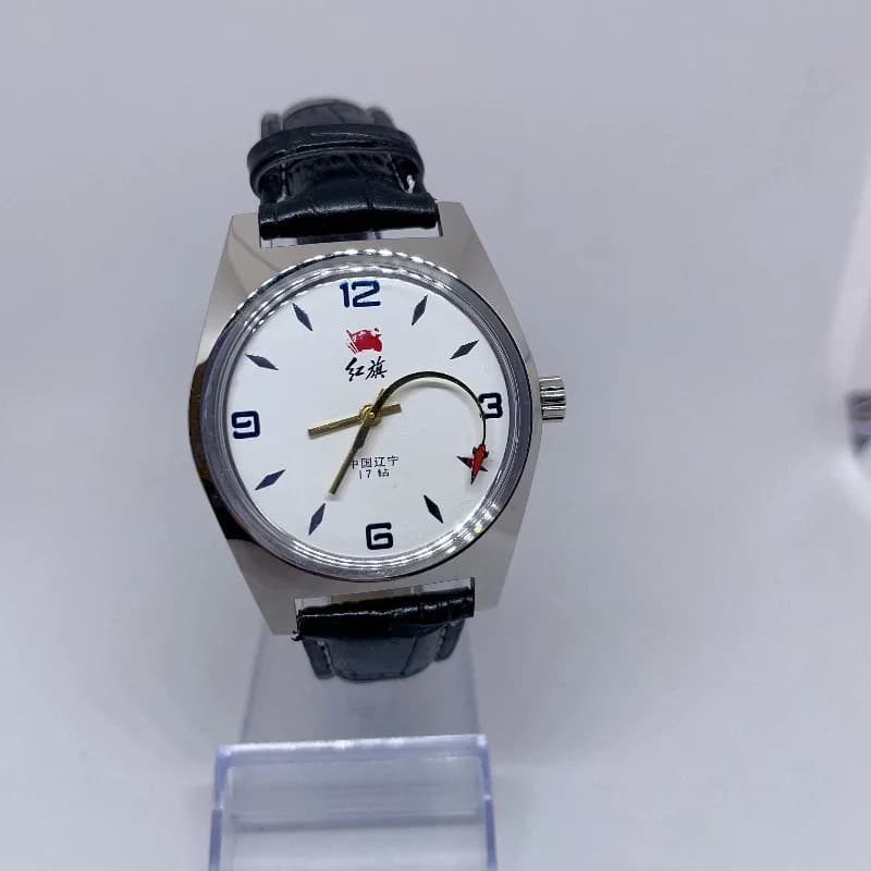 Orologio Meccanico a Carica Manuale da Uomo Red Flag Serves The People 7120 Classico 19 Gioielli, Liaoning Domestic Vintage