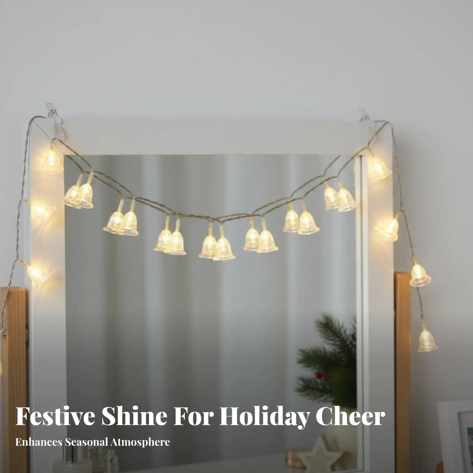 LED Wind Chime Christmas Decorative Droplet Lights, Ins Style, Soft Light, Home & Holiday Decor