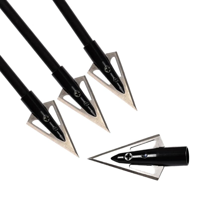 6PCS 125 Punte da caccia in alluminio Punta di freccia in alluminio 8mm in nero per freccia in fibra di vetro Freccia per balestra in carbonio Tiro con l'arco Caccia