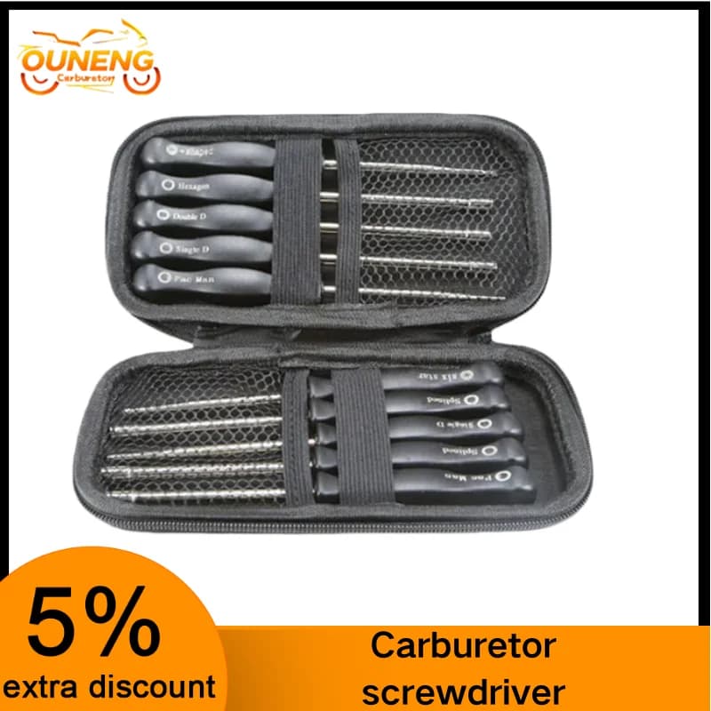 10pcs With cleaning kit Screwdriver Motorcycle Carburetor Tuning Tools Single D Double D Hexagon Hex Socket Small Carburetor