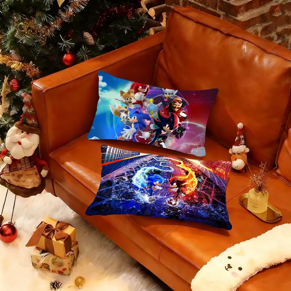 Anime S-Sonic Cushion Liner Rectangular Federation H-Hedgehog 3 Print Bedside Table Sofa House Decoration Federa