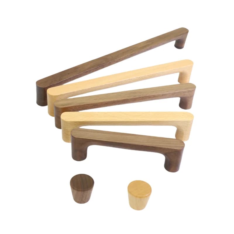 Maniglie per mobili in legno nordico Maniglie per guardaroba in legno di faggio Manopole per porte dell'armadio in noce Maniglie per cassetti da cucina per ferramenta per mobili