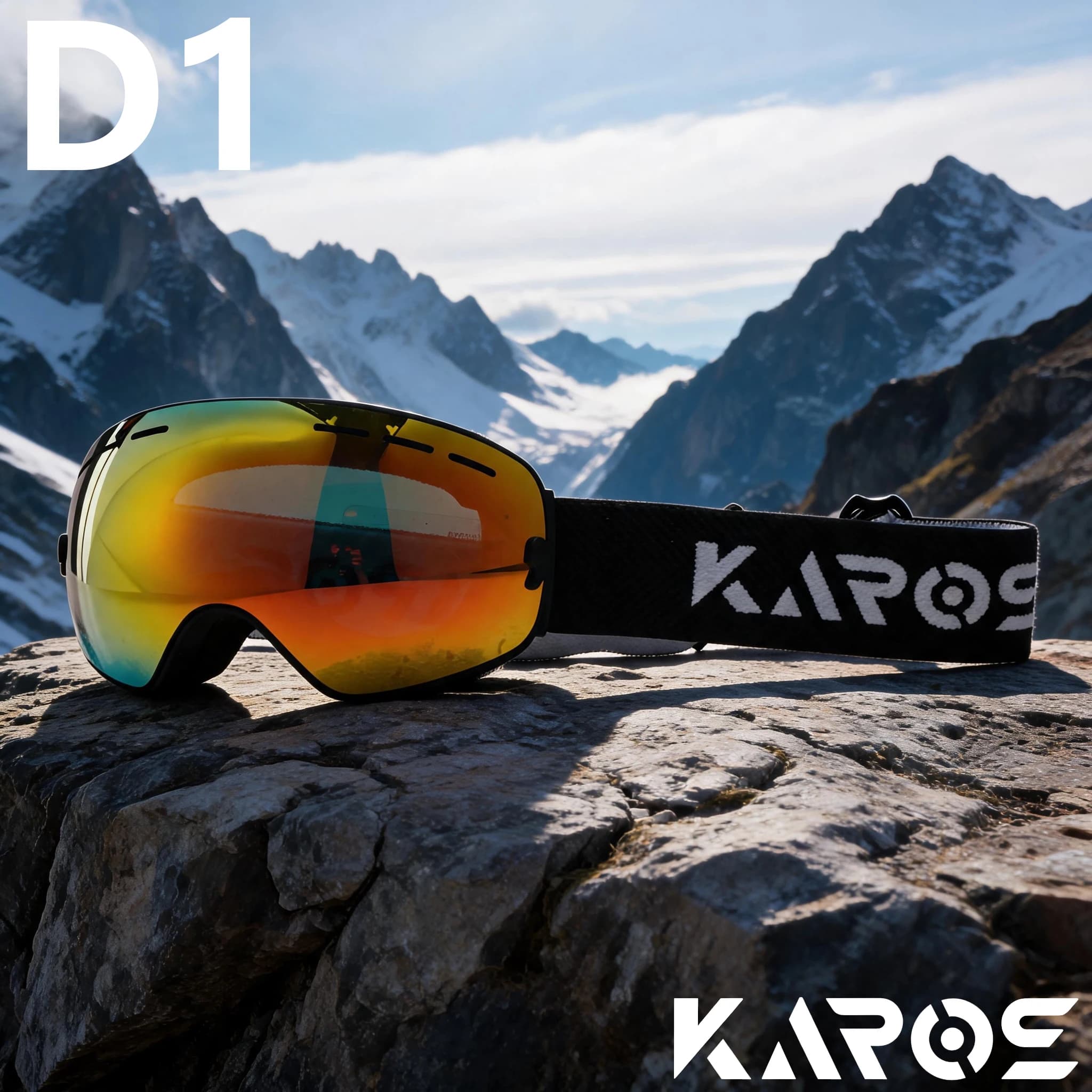 Adult Spherical Outdoor Sports Goggles, Double‑Layer Anti‑Fog HD UV400 Windproof Ski Goggles for Snow Sports