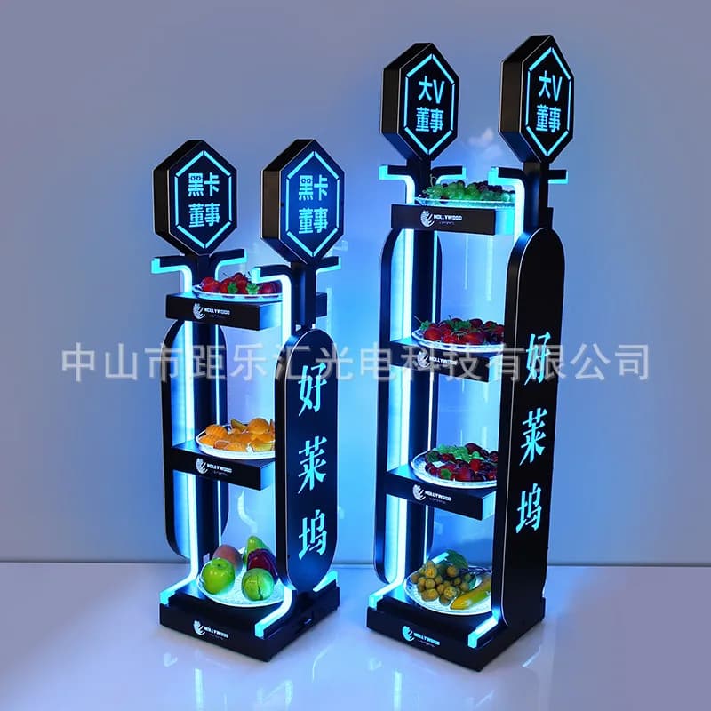 Bar piatto di frutta luminoso ktv creativo piatto di frutta a tre strati a quattro strati discoteca bar trasparente piatto di snack snack frutta secca pla