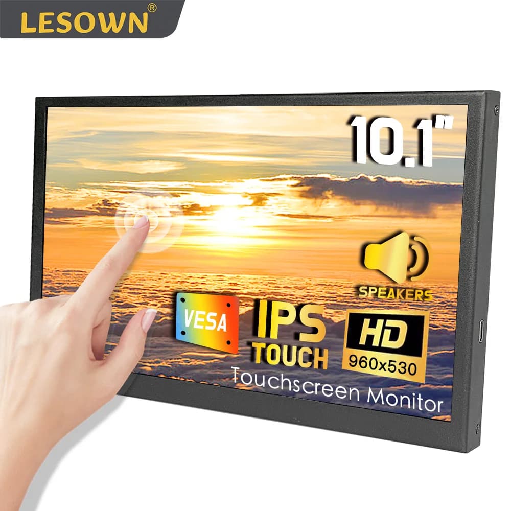 LESOWN 10.1 inch 10.1 inch 1024x600 IPS Type C Touch Additional display for Windows laptop PC Raspberry Pi