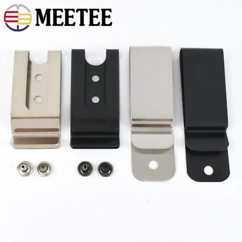 2/5/10/50 Pezzi Meetee Clip per Cintura in Metallo con Doppio Foro, Ganci a Molla per Tasche, Portafogli, Cinghie e Accessori
