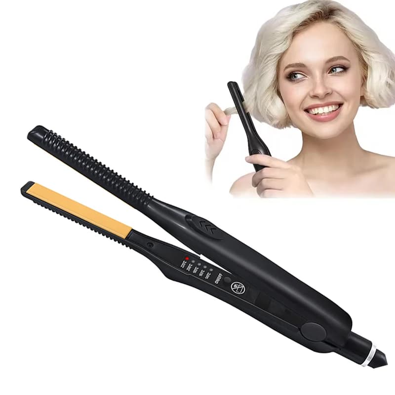 Mini Piastra per Capelli Portatile Personalizzata, Sottile e Piatta, con Riscaldamento Rapido MCH, Strumento di Styling 2 in 1 per Lisciare e Arricciare