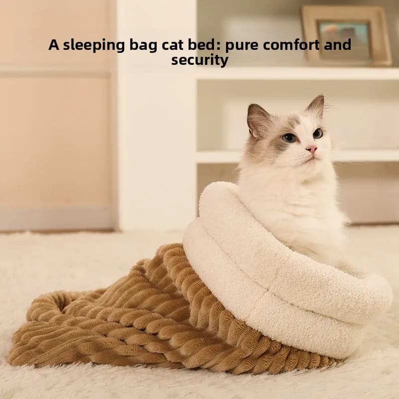 Sacco nanna per gatti in velluto con pompaggio per mantenere caldo e sicuro in inverno Mezzo diamante Dormire per gatti di dimensioni universali per quattro stagioni