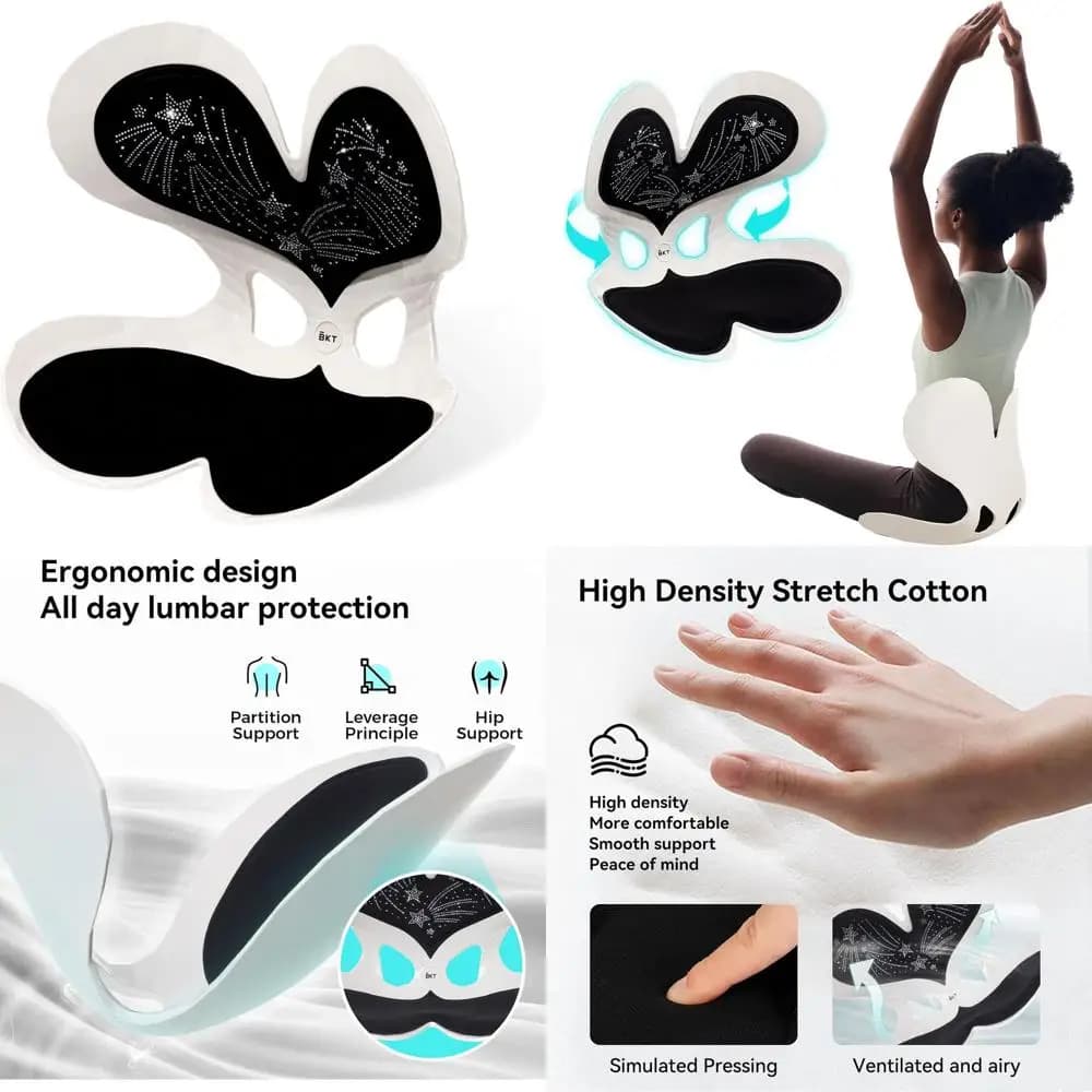 Cuscino Ergonomico per Sedia da Ufficio con Supporto Lombare per una Seduta Confortevole al Lavoro, allo Studio o all'Aperto