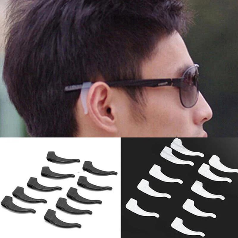 5 paia/lotto Occhiali Manicotto antiscivolo Fissaggio del gancio per l'orecchio in silicone per occhiali da sole Gancio anticaduta Manicotto antiscivolo