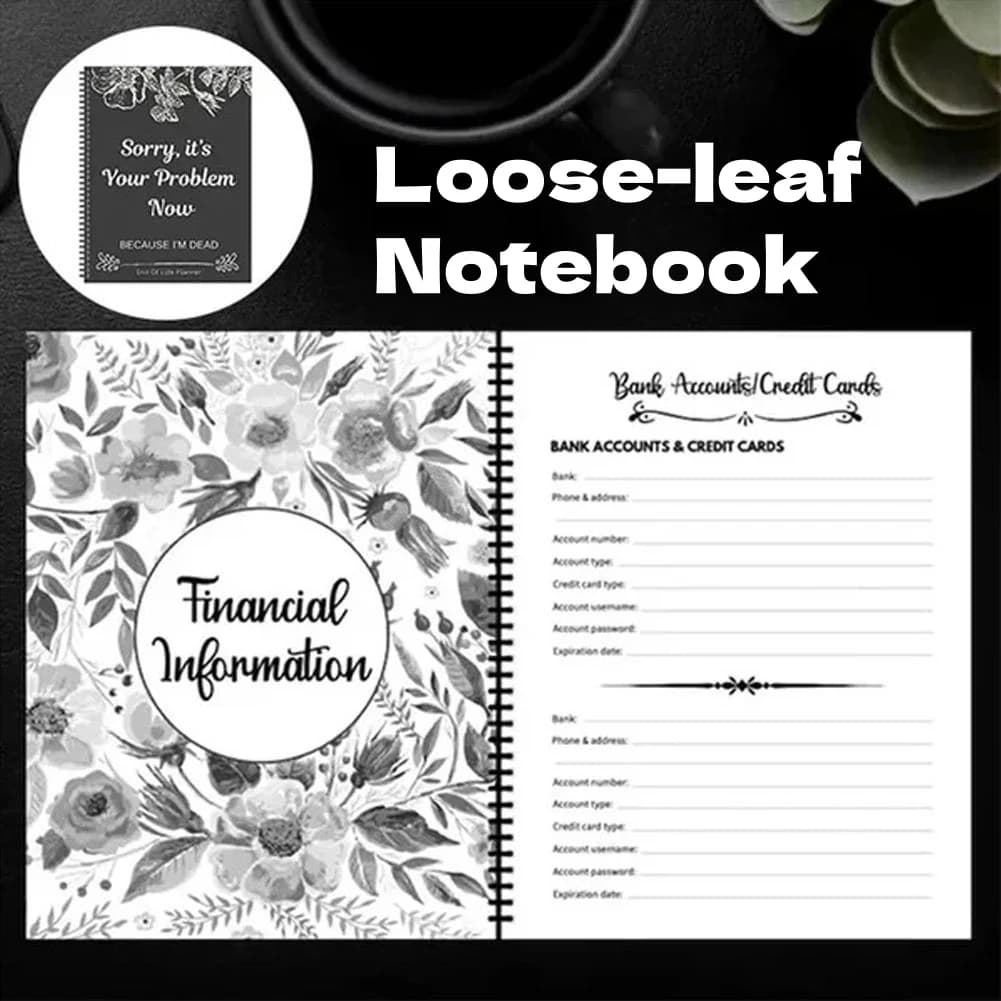 In caso I Go Raccoglitore mancante Pianificatore di fine durata Raccoglitore di emergenza Cartella Notebook Programma di riunioni Registra Notebook a fogli mobili