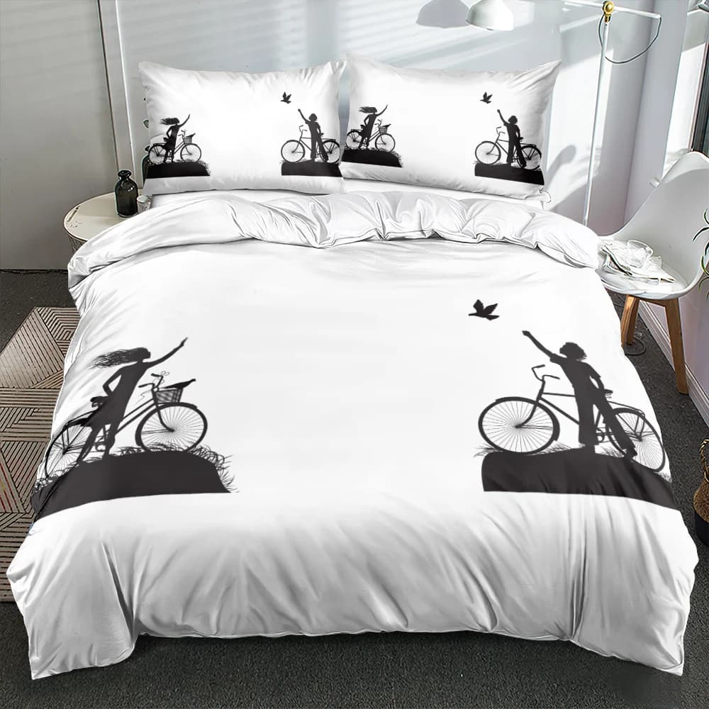 Set di biancheria da letto per San Valentino con motivo 3D Set copripiumino Federa per trapunta Federa 3 pezzi Biancheria da letto bianca king size king size completa