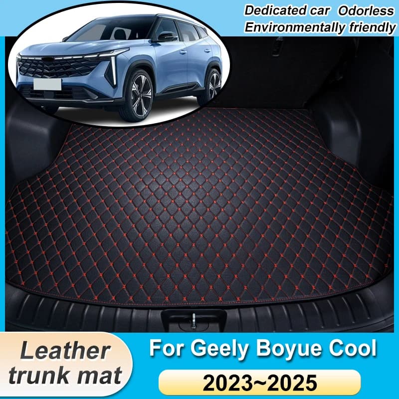 For Geely Boyue Cool Accessories 2023 2024 2025 Car Trunk Mats Leather Storage Liner Rug Boot Carpet Anti-Slip Interior Parts