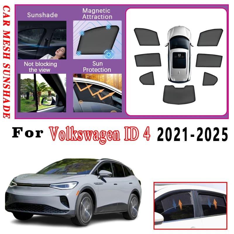 Parasole per Finestrini Auto per Volkswagen VW ID 4 Accessori 2022 2021-2025, Coperture Anti-sporco, Protezione Solare