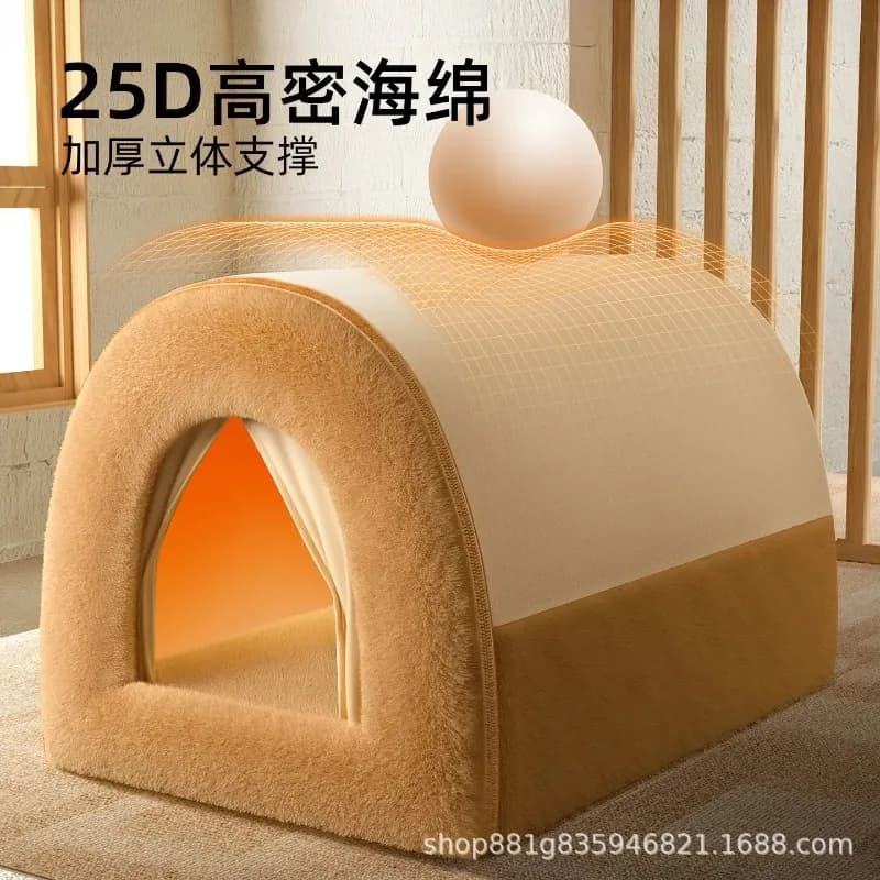 Cuccia per cani universale per quattro stagioni, rimovibile, lavabile, di medie dimensioni, a forma di orso, chiusa, sicura, cuccia per animali domestici