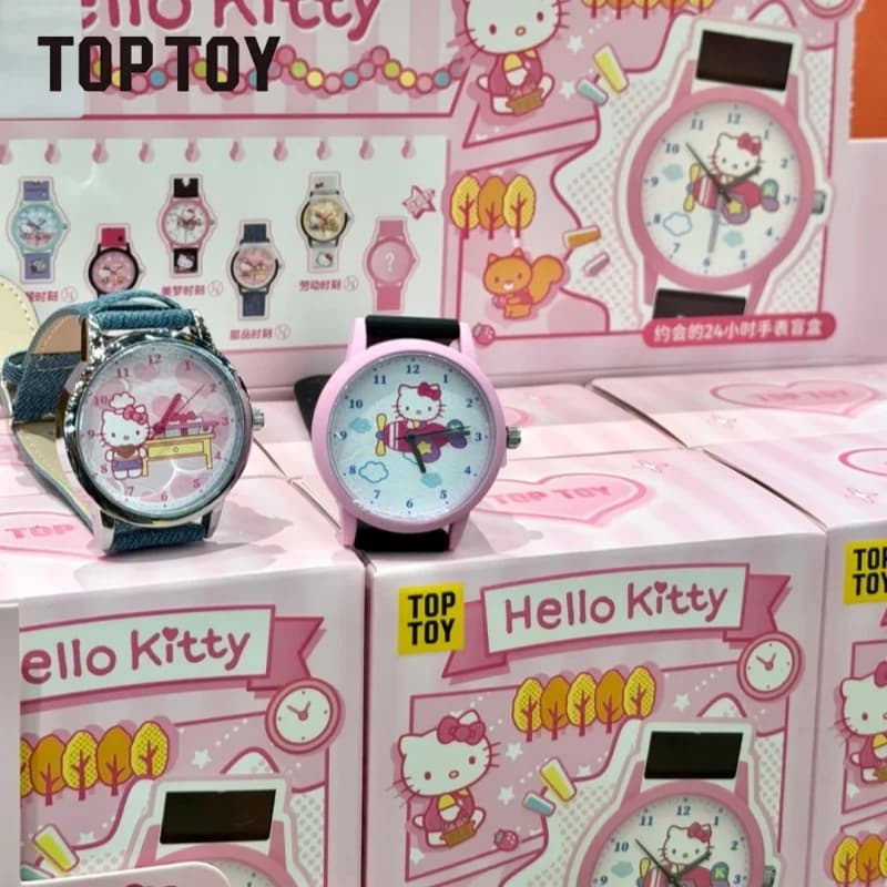 Toptoy Hello Kitty Blind Box Watch Serie 24 Ore Data Orologio da Polso al Quarzo con Cartone Animato Carino per Donna Regalo di Natale