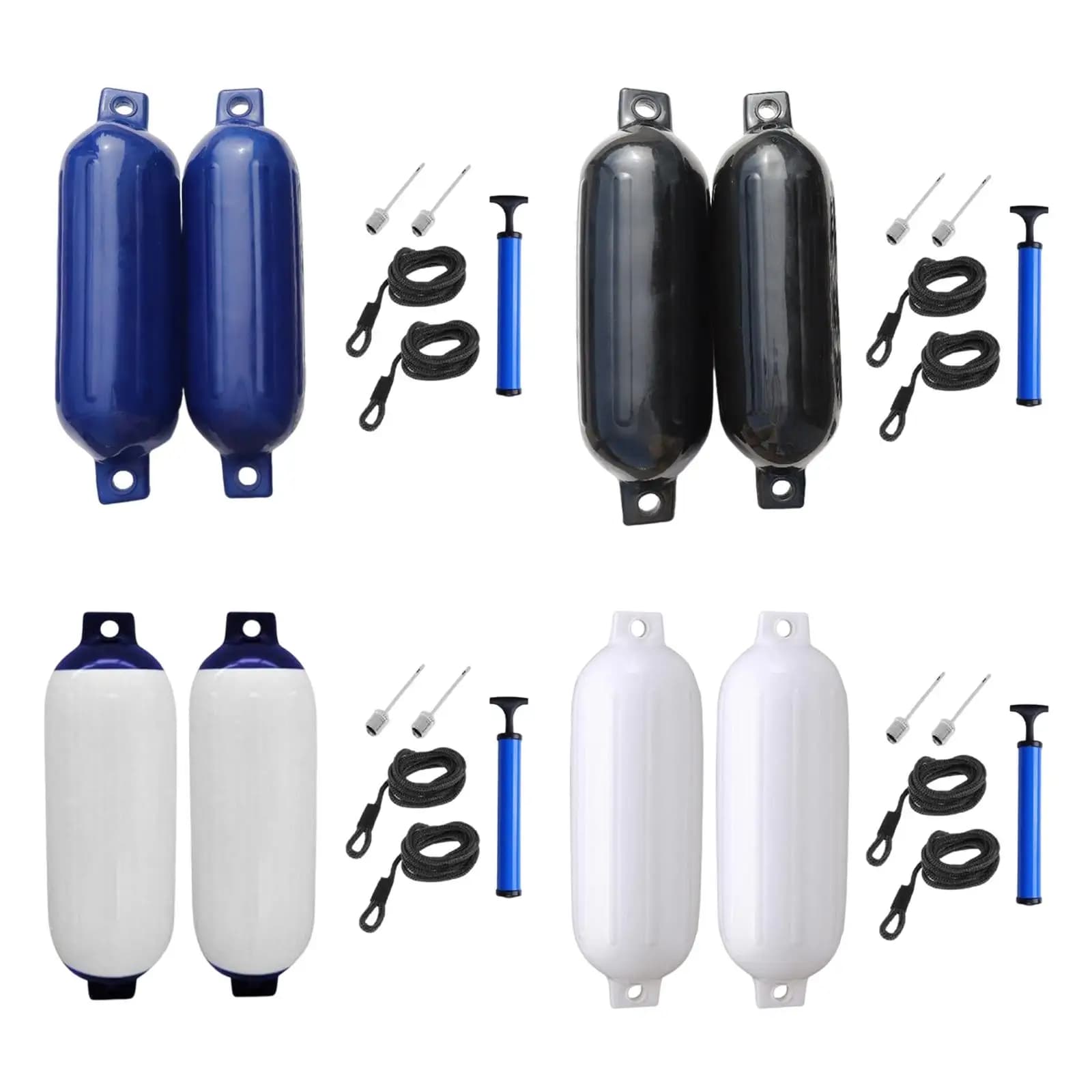 2 . 4.5'' X 16'' Marine Boat with Rope And Inflator Pump Boat Anti-Collision for Docking