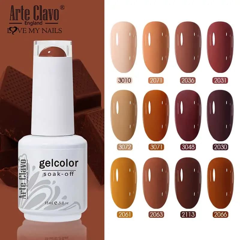 Arte Clavo HEMA TPO LIBERO 15ML Caffè Marrone Gel Smalto per unghie Inverno Semipermanente Soak Off Gel UV Design Nail Art Manicure Vernice