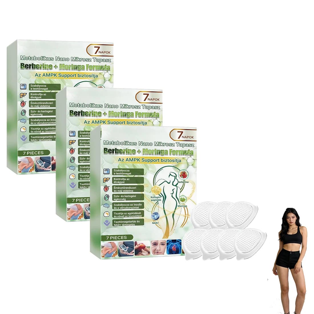 1/2/3 Moringa Patch Boxes with Nano Microaghi, Natural Patch Hydrating and Rassodants for Women and Men's Leather