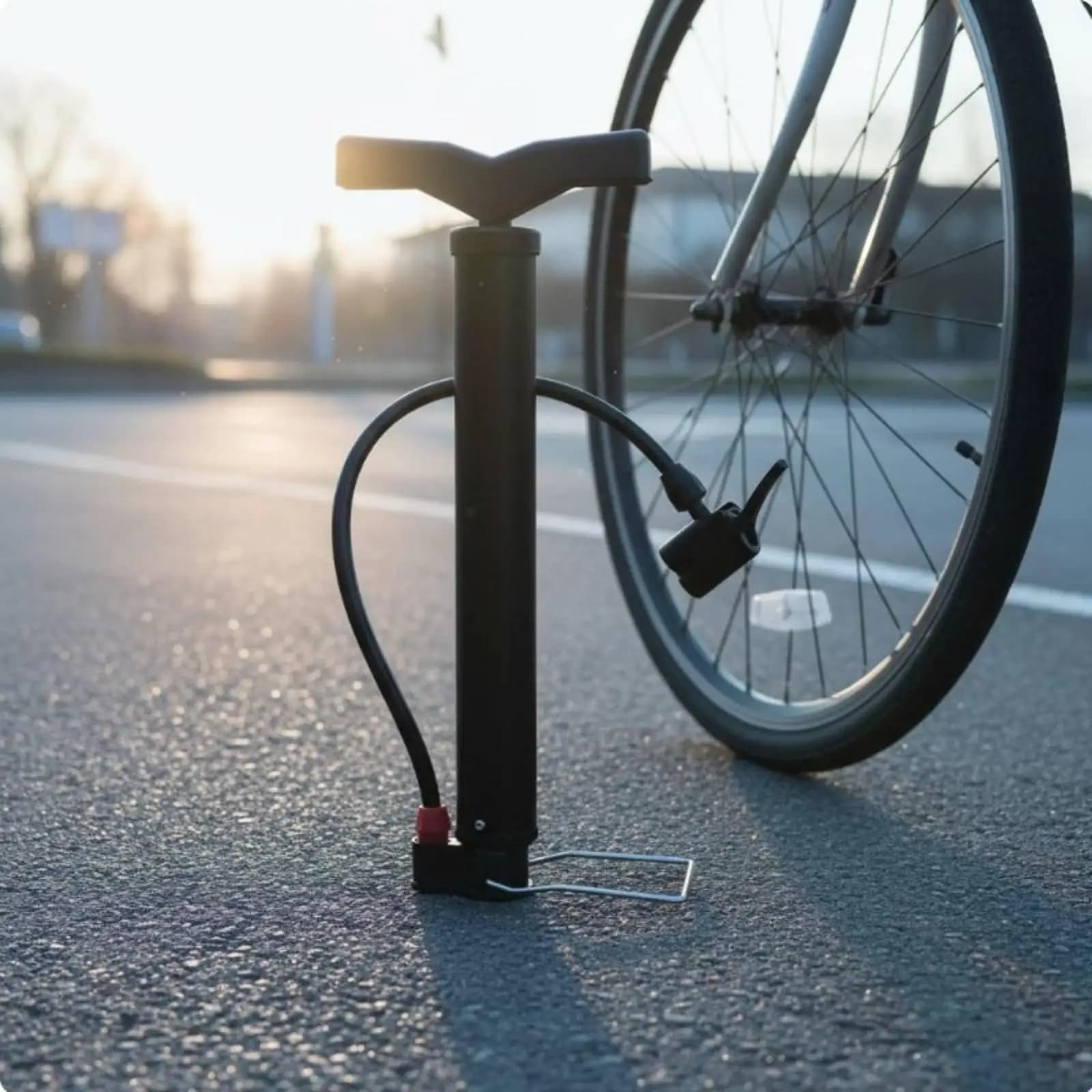 High Pressure Portable Tire Inflator Compact Bicycle Air Pump Dual Head Valve Floor Pump for Road Bike Motorcycle Car Use