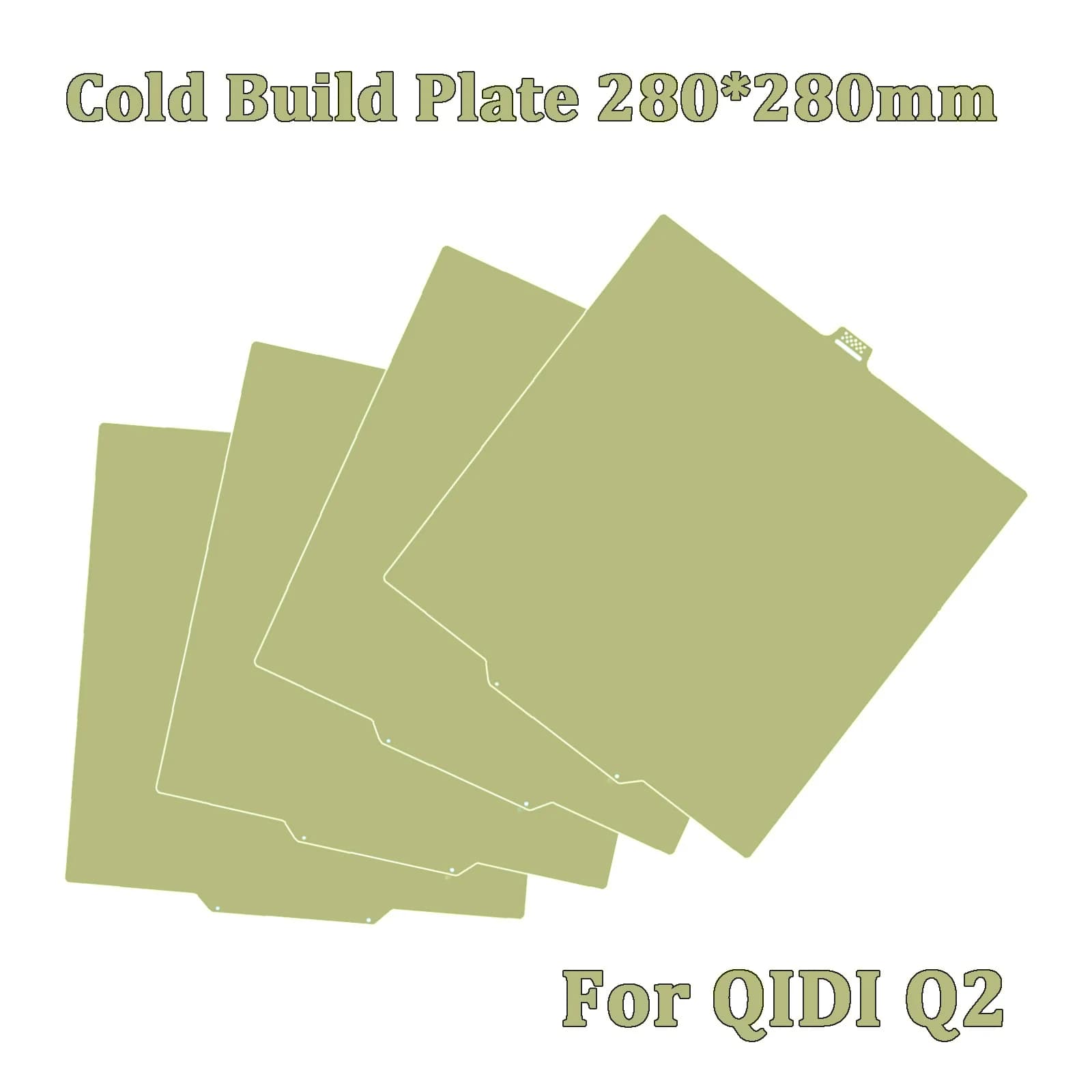 Upgrade PEI Pro Cold Build Plate 280*280mm For QIDI Q2 Combo High Viscosity Cool Plate Double Sided Printing 3D Printer Parts