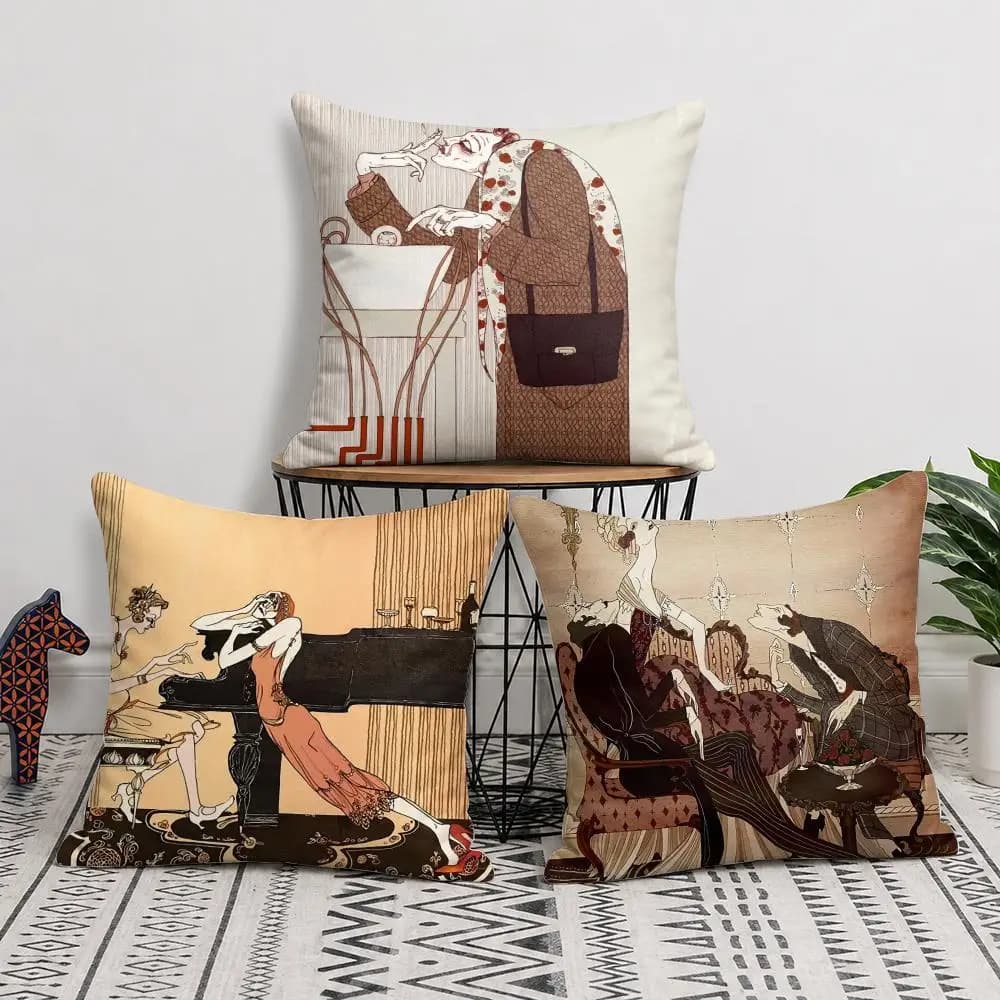 Odd Tales Fashion Cushion Cover Short Plush Soft Double-Sided Printing Pillow Case Cozy Sofa Bedroom Home Decor Gift