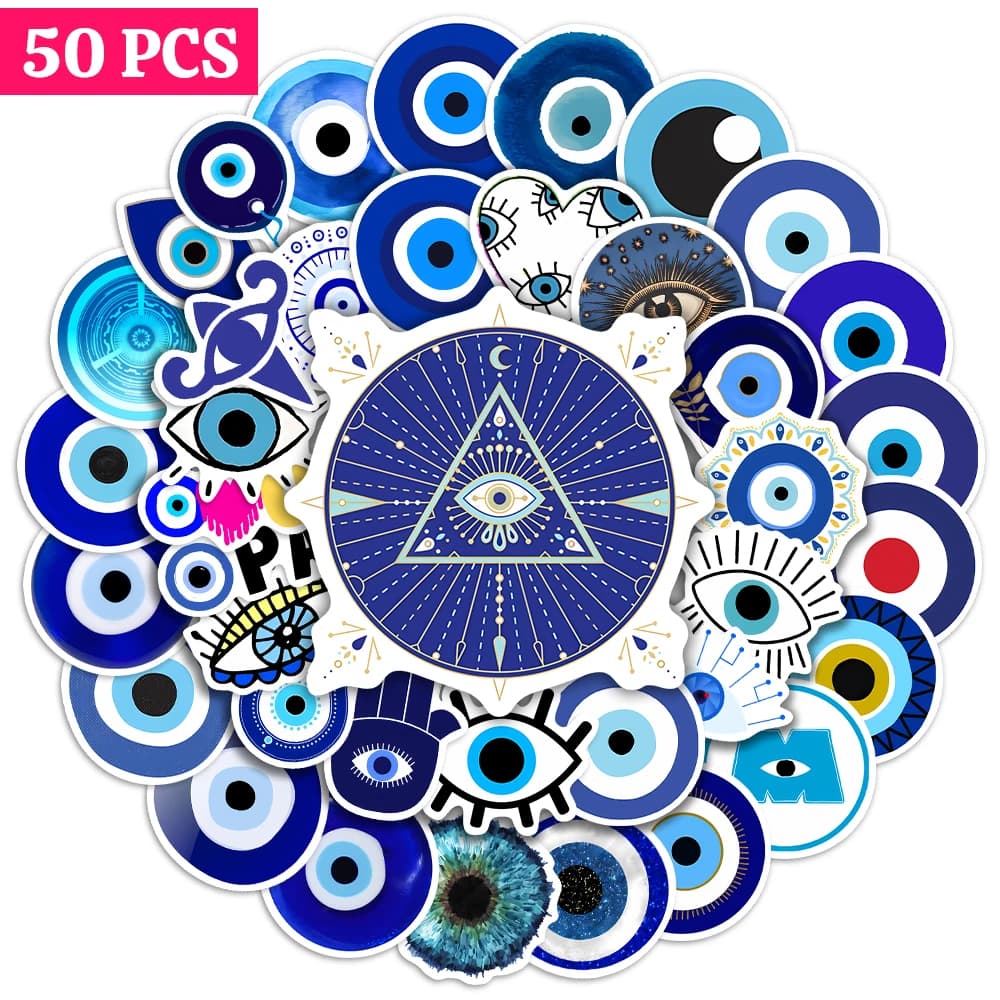 10/25/50 pz adesivi Graffiti malocchio turco impermeabile PVC Scrapbooking materiale per notebook Laptop bagagli chitarra giocattolo per bambini