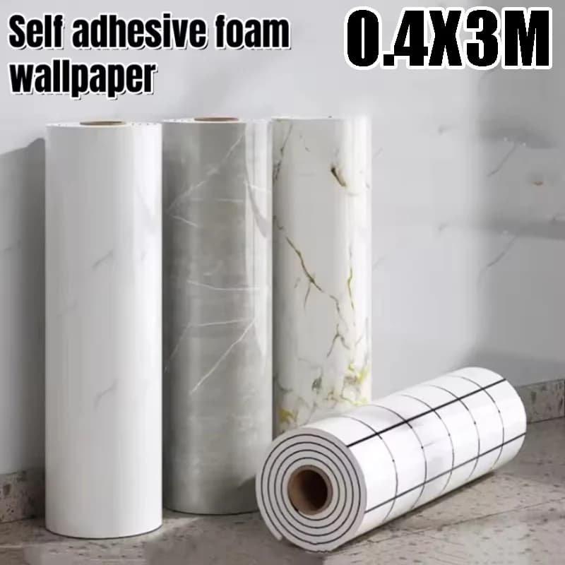 PVC Parade Card Self-adhesive Marble Effect, 3M Waterproof Vinyl Film for Bathroom and Kitchen Tiles, Perfectly Hides Wall Imperfections