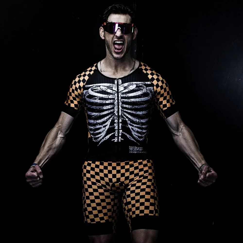 Love The Pain Men's Short Sleeve Jersey Set Bike Bib Shorts Pro Team RAD AS HELL Bike Breathable Cycling Clothing Ciclismo Kit