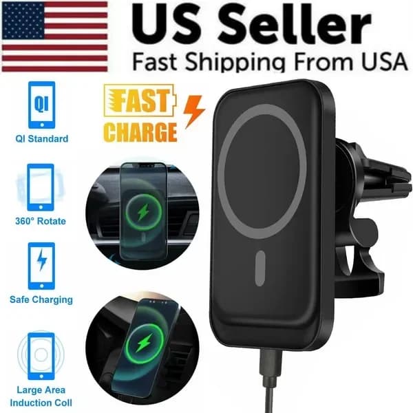 Supporto per auto wireless per iPhone 12 13 14 Pro Max MagSafe