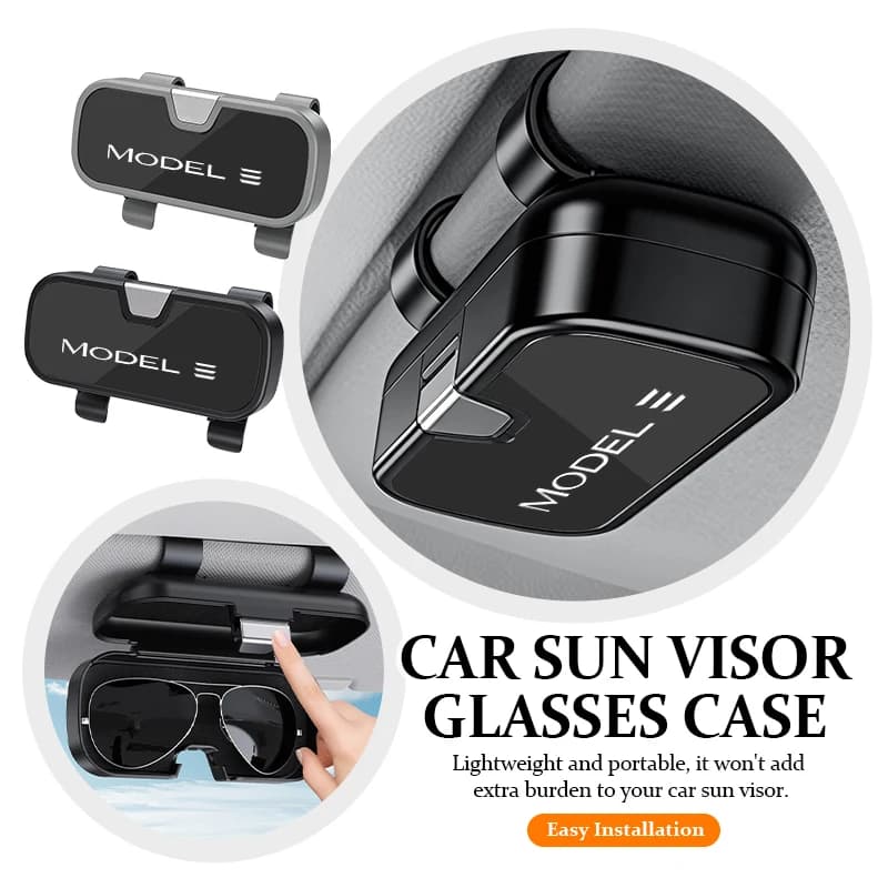 Car Glasses Case Sun Visor Sunglasses Clip Storage Box Accessories For Tesla Model 3 Y S X 2021 Juguete Roadster Cybertruck