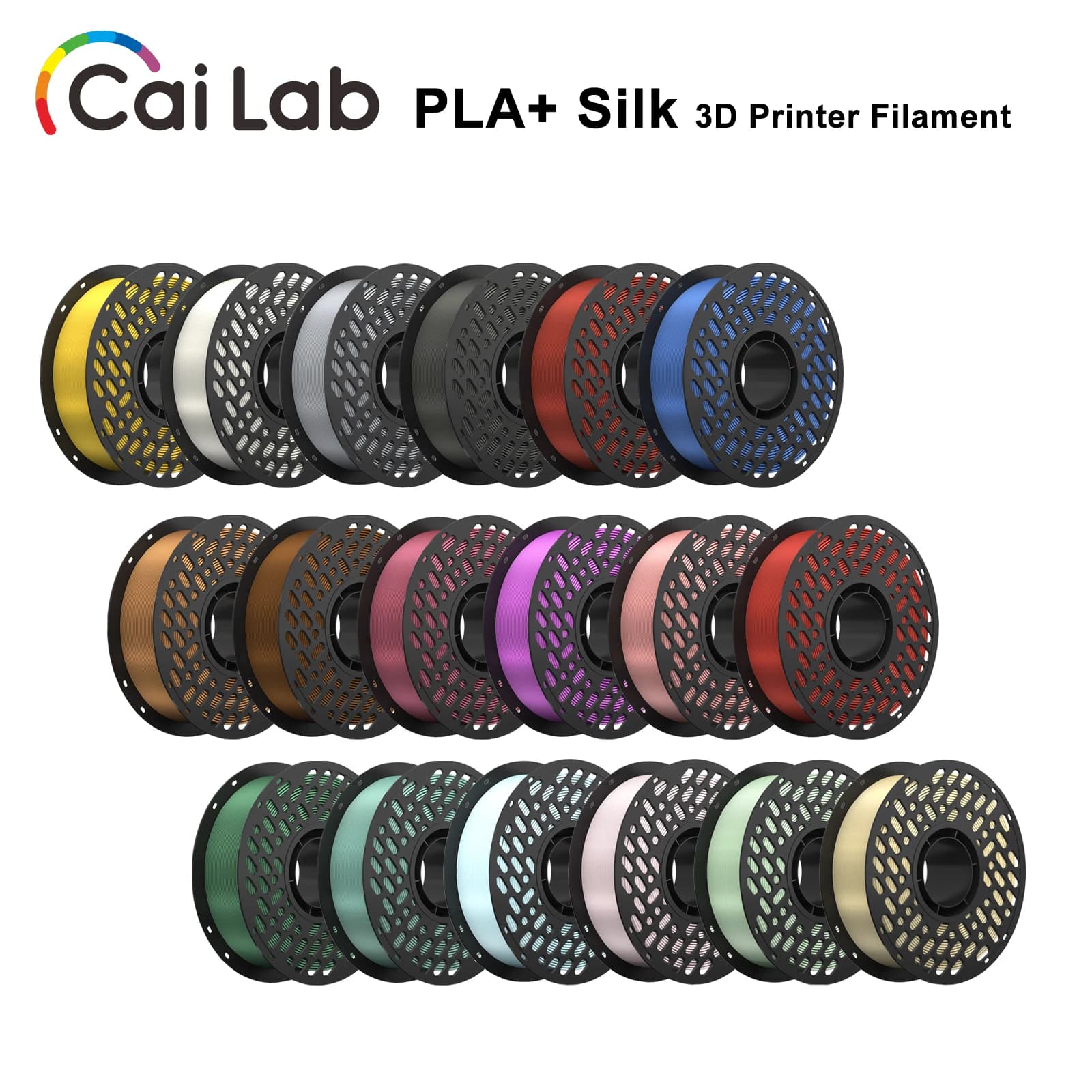 CaiLab 1KG Seta PLA Stampante 3D Filamento 1.75mm per Bambu Lab Creality FDM Stampante 3D PLA + Stampa Colori ricchi Materiali Filo